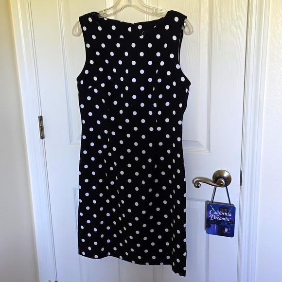 Connected Apparel Black Polka Dot Dress - Picture 1 of 4